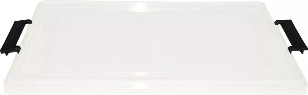 Deckel Kunststoff, transparent, mit Klammern, Länge: 600 mm, Breite: 400 mm