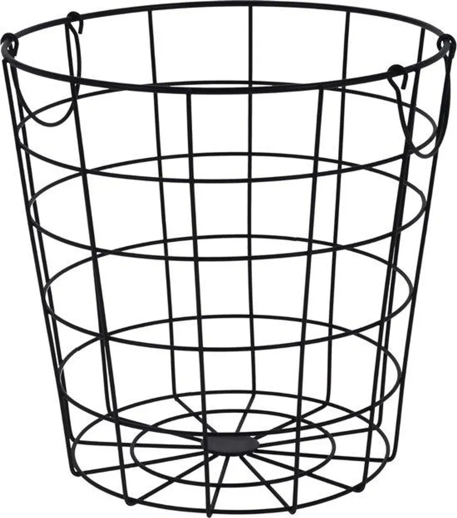 Rangement cuisine et salon : grille métallique noire 29 cm avec anses