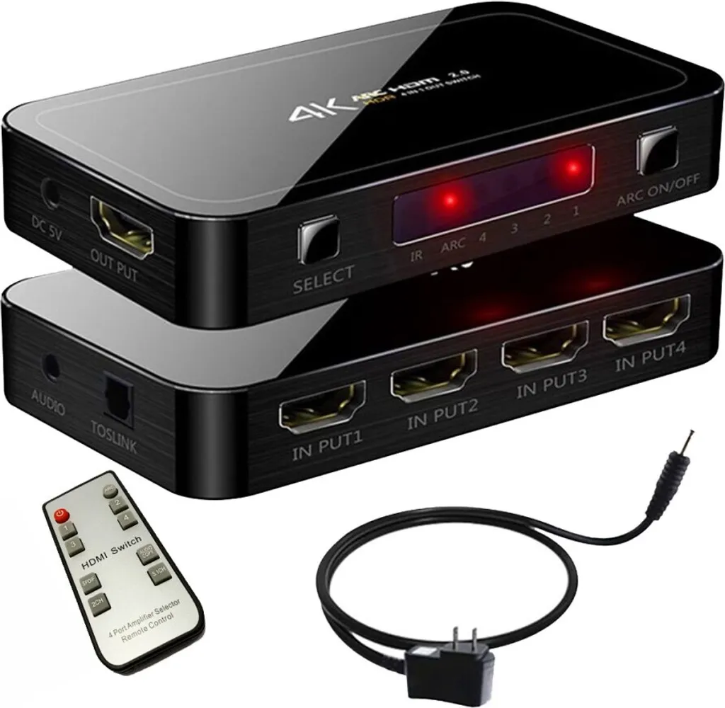Commutatore HDMI 2.0 4 In 1 Out | Testato 4K 60Hz con Audio Toslink