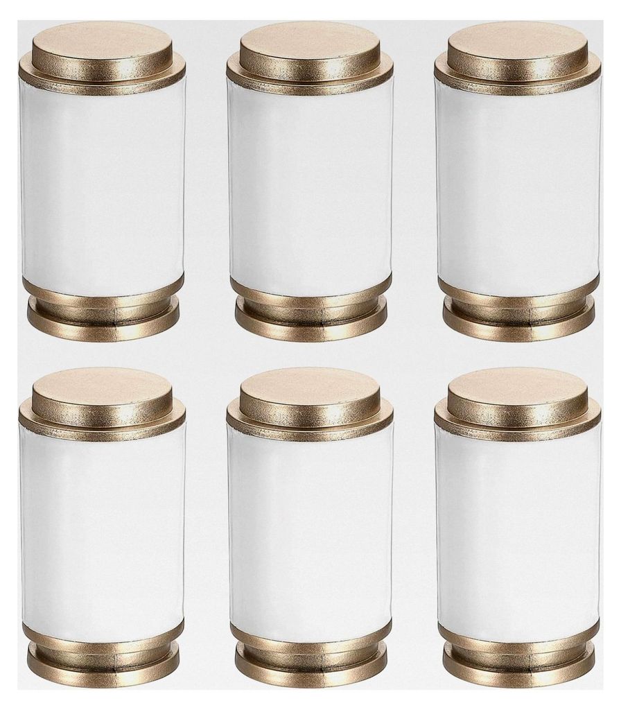 Endstücke für Vorhangstangen, 6 Stück, PP, modernes Design für Stangen mit einem Durchmesser von 28-30 mm (Weiß)