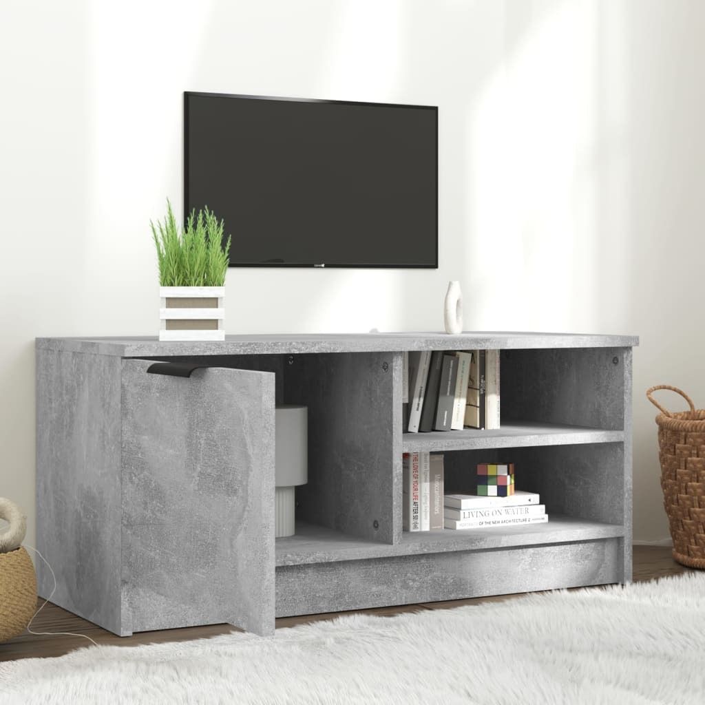 "im Sonderangebot"TV-Schrank Industriestil - CLORIS - Fernsehenschrank - Betongrau 80x35x36,5 cm Holzwerkstoff - DEMöbel4103559
