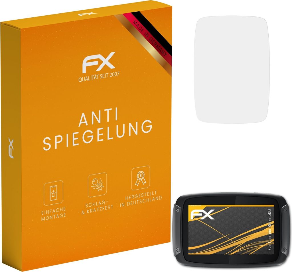 atFoliX FX-Antireflex 3x Schutzfolie kompatibel mit TomTom Rider 500 Displayfolie