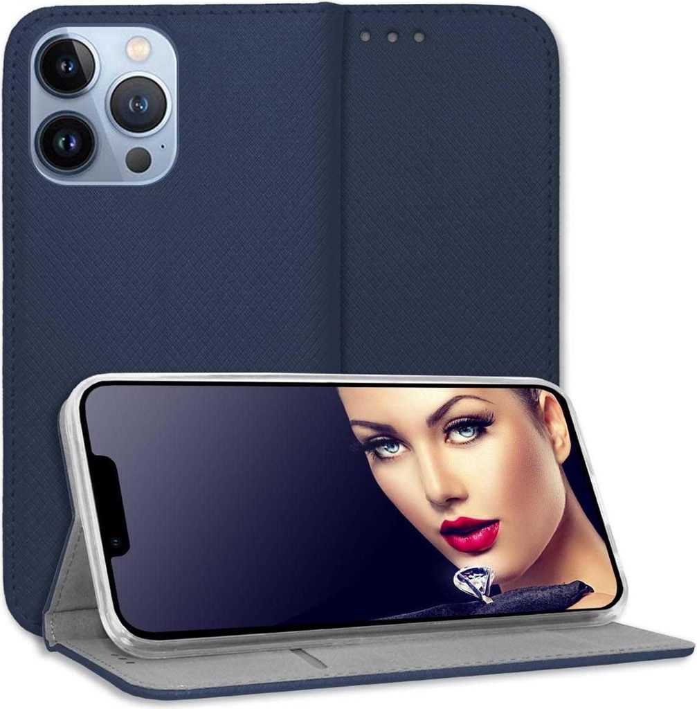 Bookstyle Schutzhülle Klapphülle Schutztasche Etui Cover für Apple iPhone 13 Pro Max (6.7'') - Blau