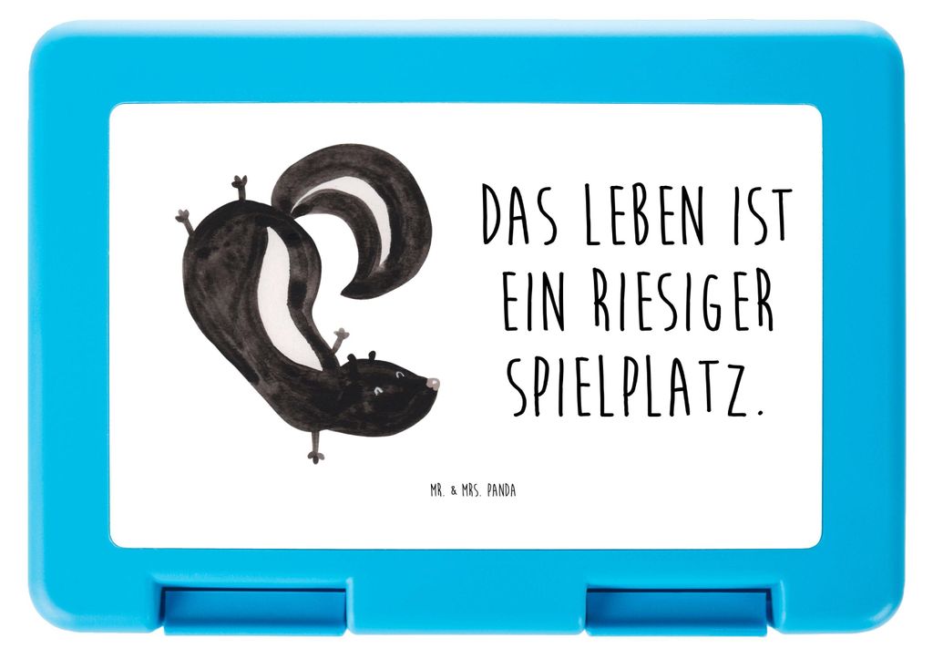Mr. & Mrs. Panda Lunchbox Stinktier Handstand - Weiß - Geschenk, Skunk, Wildtier, Raubtier, Brotzeitbox, Vorratsbehälter, Bentobox, Spielplatz, S...