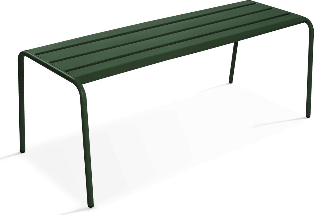 Gartenbank aus pulverbeschichtetem Stahl Waldgrün - Oviala Palavas