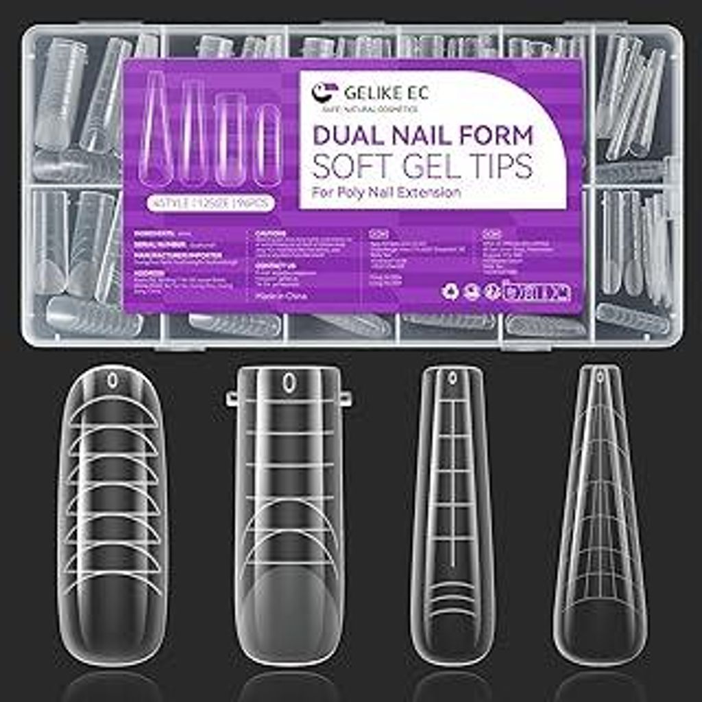 Gelike ec Dual Nail Forms Set: 4 Formen Nagelverlängerung Verlängerung Nagel Gel Formen Nagelform Set für Polygel Extension Maniküre Nagelkunst...