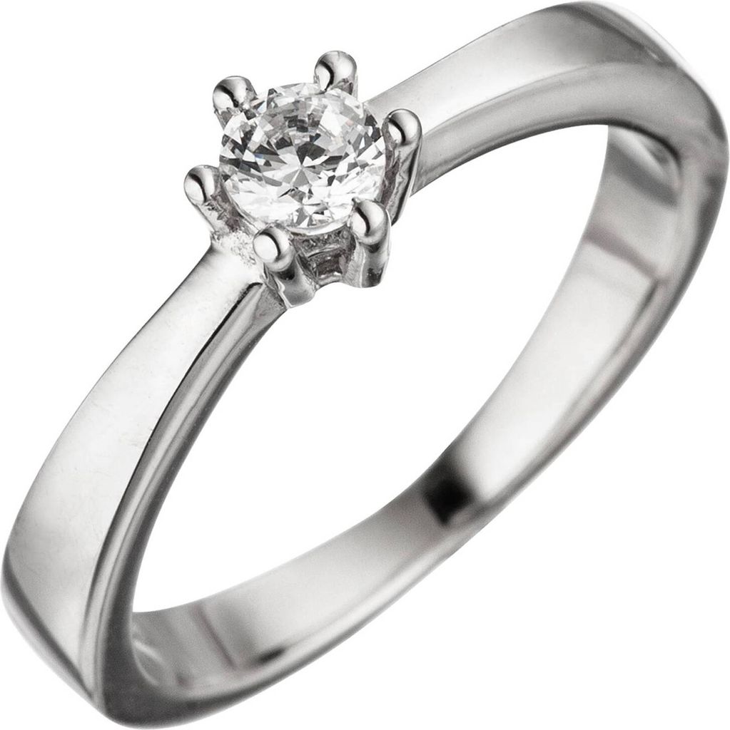 Gr. 54 Damen Ring 925 Sterling Silber 1 Zirkonia Silberring Produktbild 