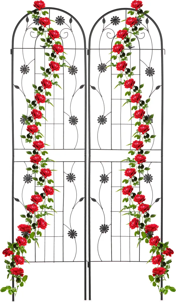 Support pour Plantes Grimpantes Set de 2 Treillis Métal 200 cm