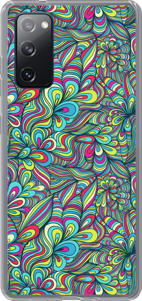 MuchoWow Handyhülle Schutzhülle Hülle für Telefoonhoesje Samsung Galaxy S20 FE Fantasie - Design - Farben - Retro Silikon Softcase Handy Hül...
