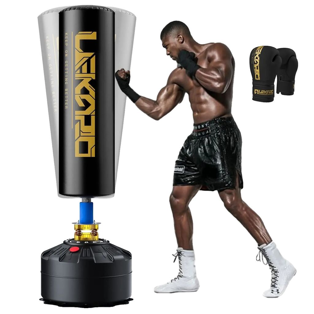 Boxing Tower, Robuster Trainingsstand, Perfekt für Kampfsport, schwarzes Gold B