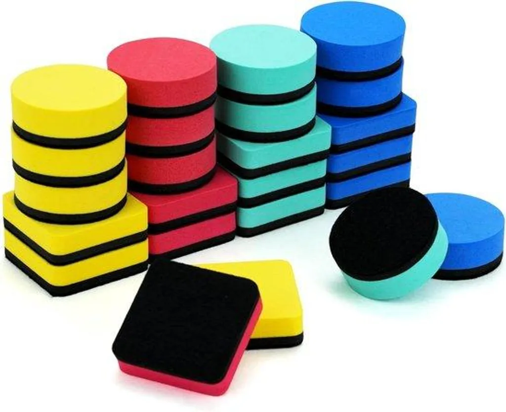 24 Pastilles Magnétiques pour Tableau Blanc - Effaceurs Lavables à l'Eau