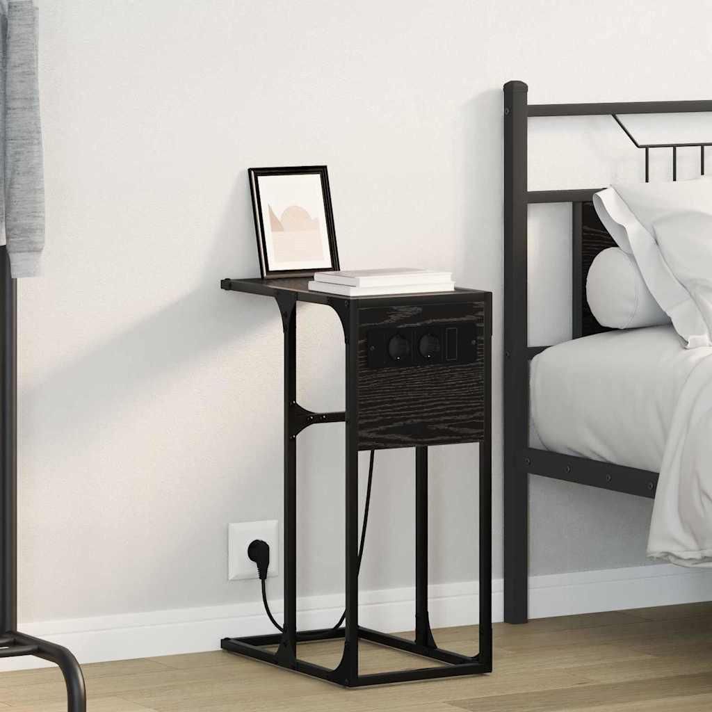 Möbel Nachttisch Schwarze Eiche 41,5 x 26 x 60,5 cm Holzwerkstoff - Nachttische & -schränke 859600