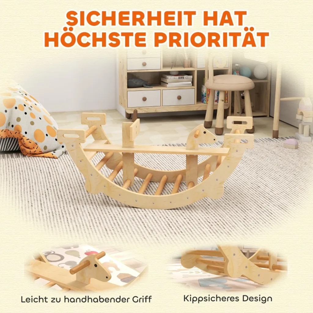 Arche à grimper en bois de hêtre, module 2 en 1 modulable 110x52x45 cm - 6