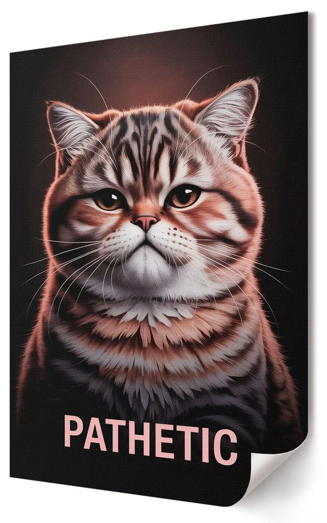 Erbärmlich - Katze- Kunstdruck A2 (42x59 cm) - Humorvoll, Popkultur- Wandbild für Wohnzimmer Schlafzimmer & Flur, Modernes Poster Wanddeko, Unger...