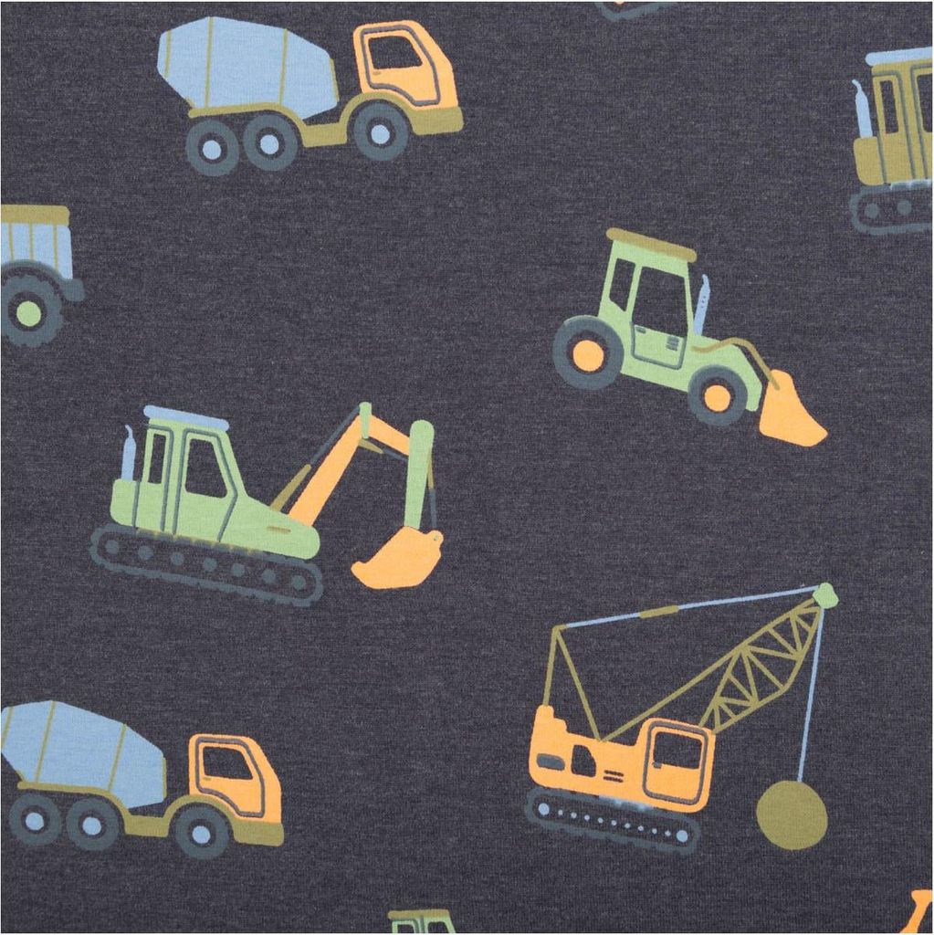 Jersey Baufahrzeuge marineblau neon bunt, 1,48 m breit