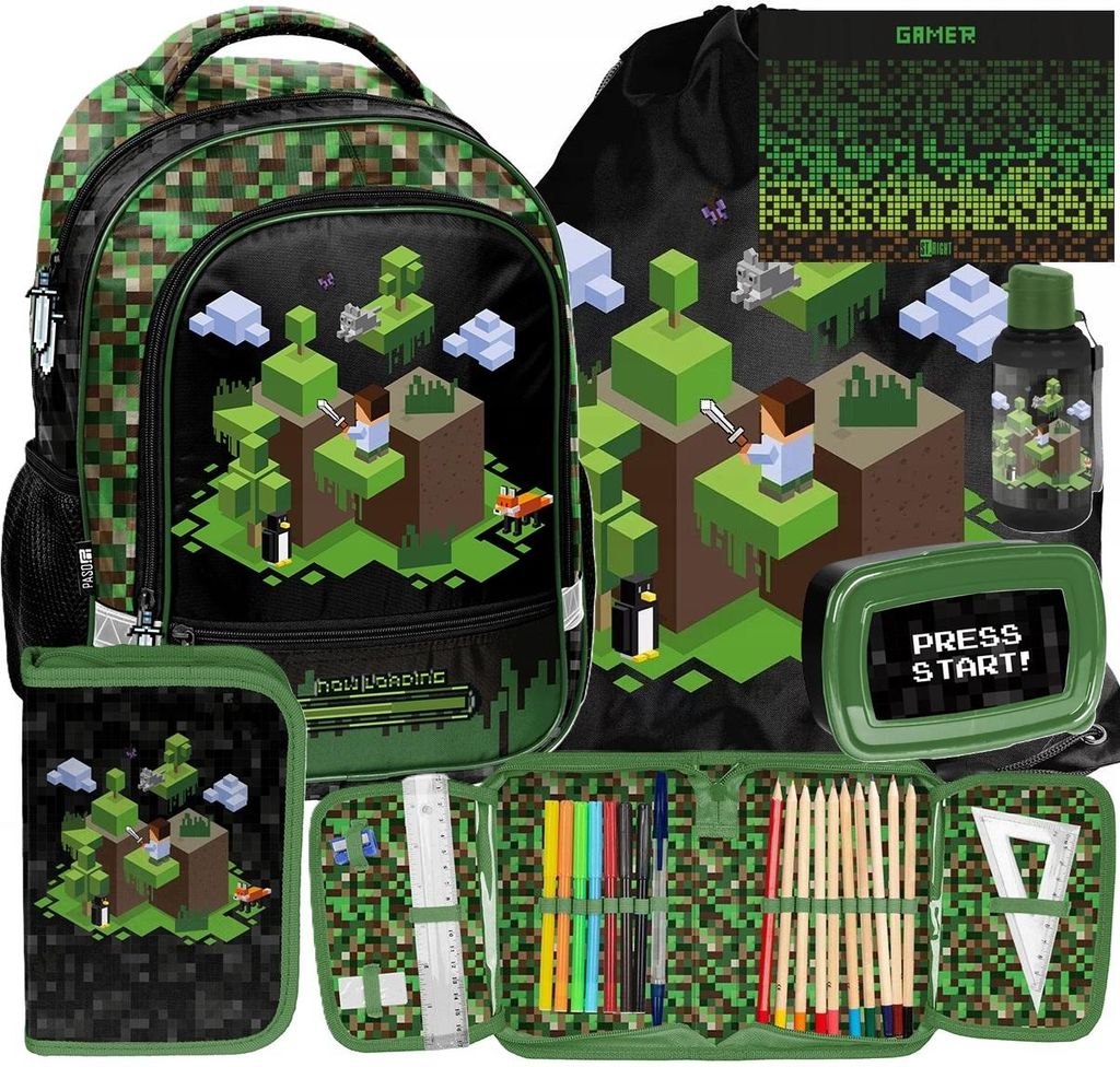 6 teile Schulrucksack MINECRAFT Ergonomisch ranzen rucksack Produktbild 