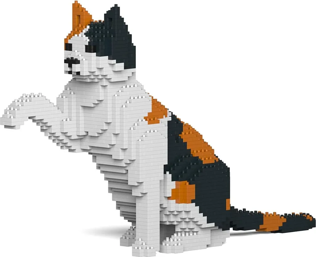 Statue Chat JEKCA 12S-M01 avec Système Anti-Effondrement de Briques