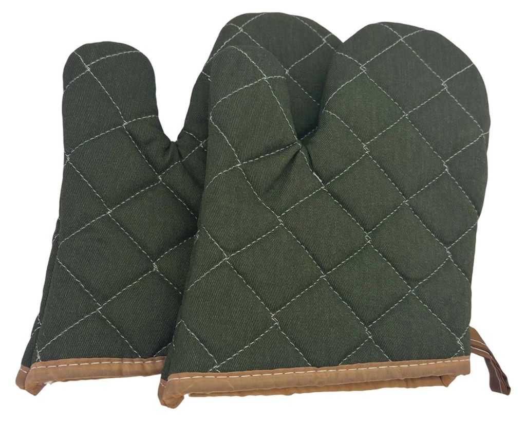 2 Stück dicke Baumwoll-Ofenhandschuhe, hitzebeständige Backhandschuhe für Mikrowelle und Grill, rutschfest, maschinenwaschbar, unverzichtbares K...