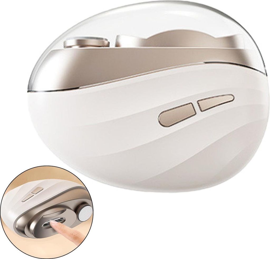 Tragbarer Elektrischer Nagelknipser 3-in-1 – LED-Beleuchtung, Staubsammelbox, Polierer, Type-C, 2 Geschwindigkeitsstufen