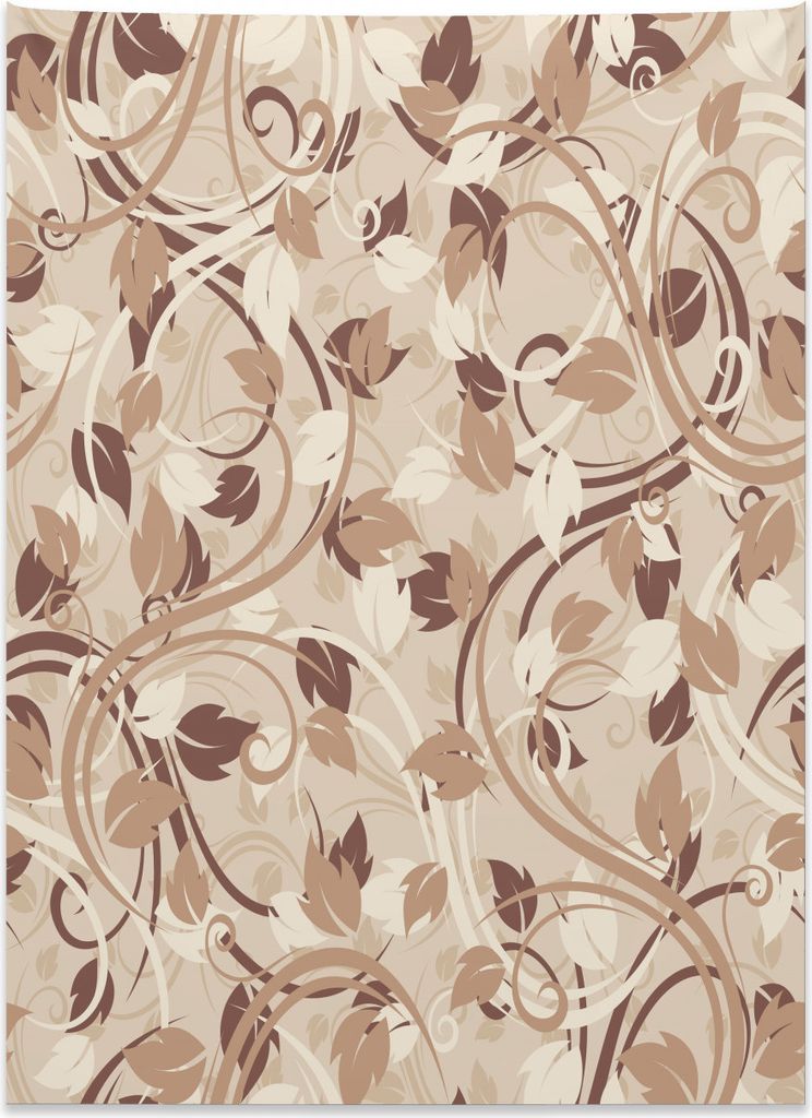 Abakuhaus Elfenbein Wandteppich, Herbstlaub Zweige aus Weiches Mikrofaser Stoff Kein Verblassen Klare Farben Waschbar, 110 x 150 cm, Umbrabraun Kak...