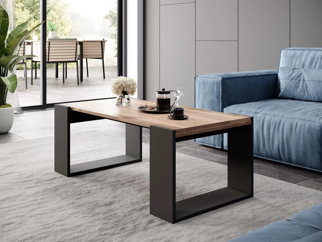 Grande table basse de salon 120cm WOOD - Idéale pour recevoir et décorer