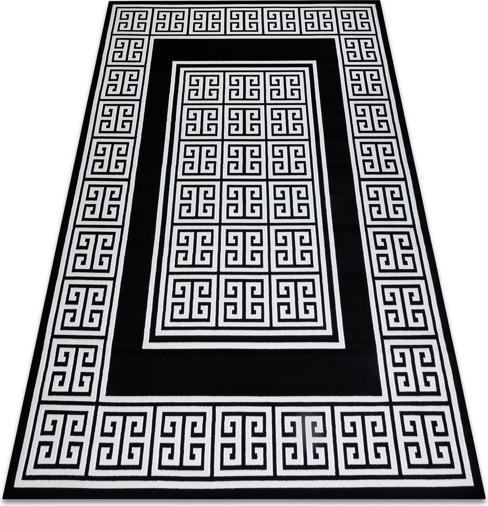 Modern GLOSS Teppich 6776 85 stilvoll, Rahmen, griechisch schwarz / elfenbein Schwarz 120x170 cm