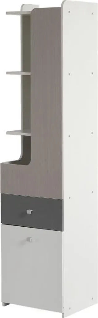 Optimisez le rangement : grande bibliothèque ado avec tiroir blanc et gris