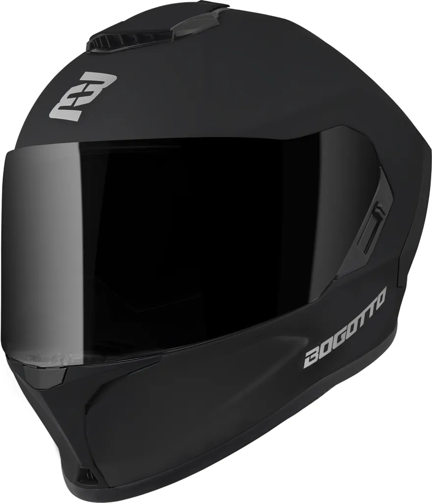 Casque Bogotto Phantom M noir mat pour longs trajets et ville en fibre