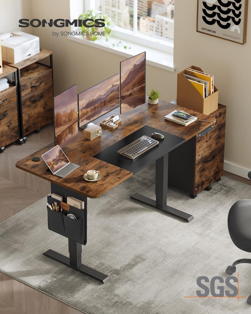 SONGMICS Höhenverstellbarer Schreibtisch elektrisch 140cm Produktbild 