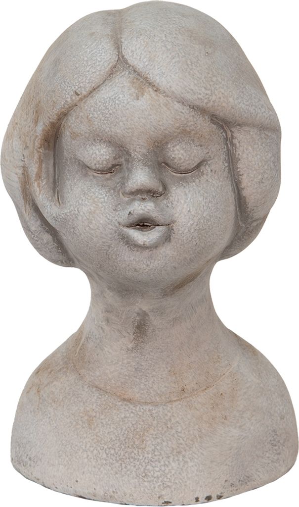 Clayre & Eef Büste Mädchen 11x10x18 cm Beige Stein