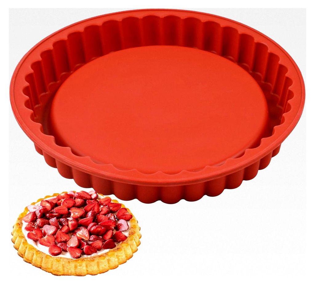 Obstkuchenform 28 cm Silikon 1 Stück Tortenboden Backform für Obstkuchen