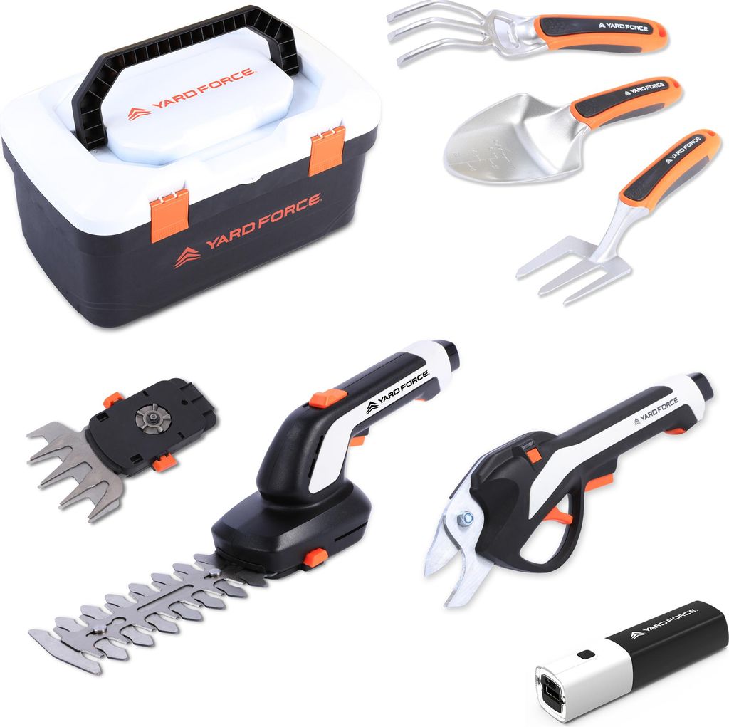 Yardforce Vita Tool Box 6in1 Set HX V06S mit 6 hochwertigen Gartenwerkzeugen schwarz-orange-weiß One Size