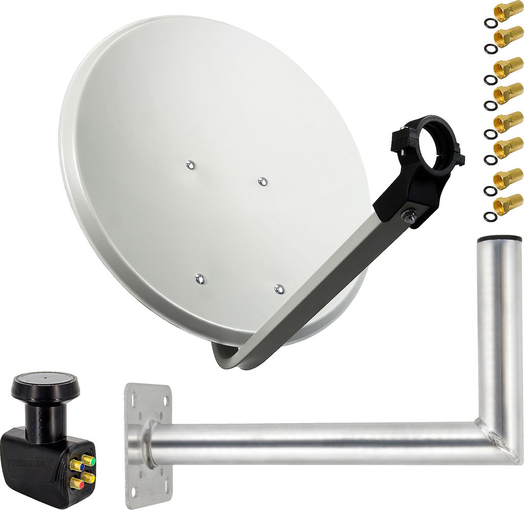 PremiumX SAT Anlage 45cm Satellitenantenne Quad LNB Produktbild 