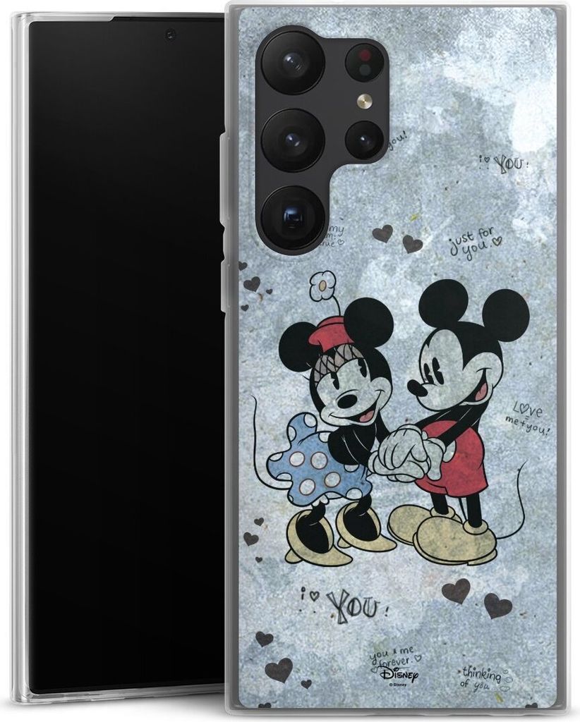 DeinDesign Slim Hülle für Samsung Galaxy S23 Ultra Silikon Case Ultra Dünn Handyhülle Disney Mickey & Minnie Mouse Vintage