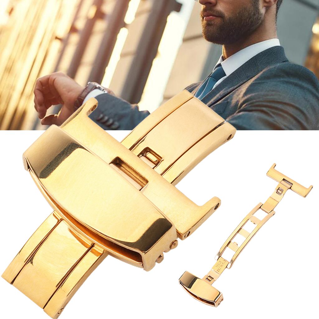 Schauen Sie sich Band Schließen Sie eine gute Härte Easy Installation Universal Edelstahl -Wachgurtanschluss für den täglichen Verschleiß-Gold...