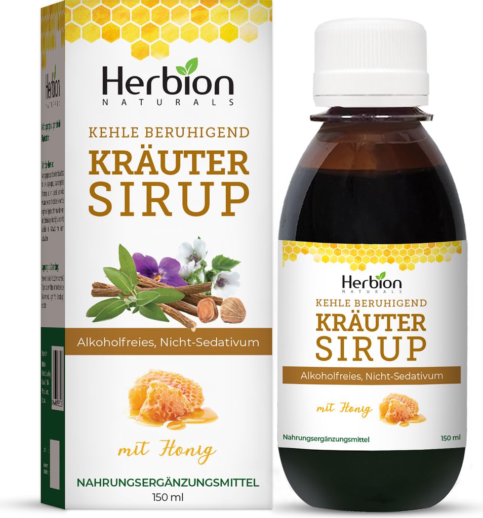 Herbion Naturals, Halssirup mit Honig, natürlich lecker, beruhigt den Hals, grün, Honig, 5 Fl Oz