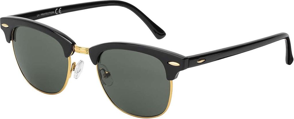 Sonnen Brille Designer Piloten Herren Sonnenbrille mit Kunstoffrahmen 30583 Schwarz-Grau