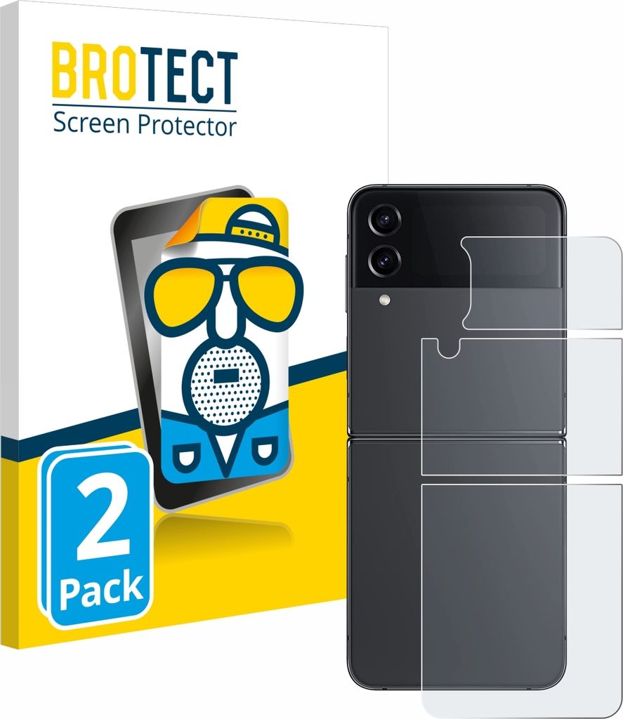 2x BROTECT Schutzfolie für Samsung Galaxy Z Flip 4 (Rückseite) Displayschutz Displayschutzfolie Folie Matt Entspiegelungsfolie