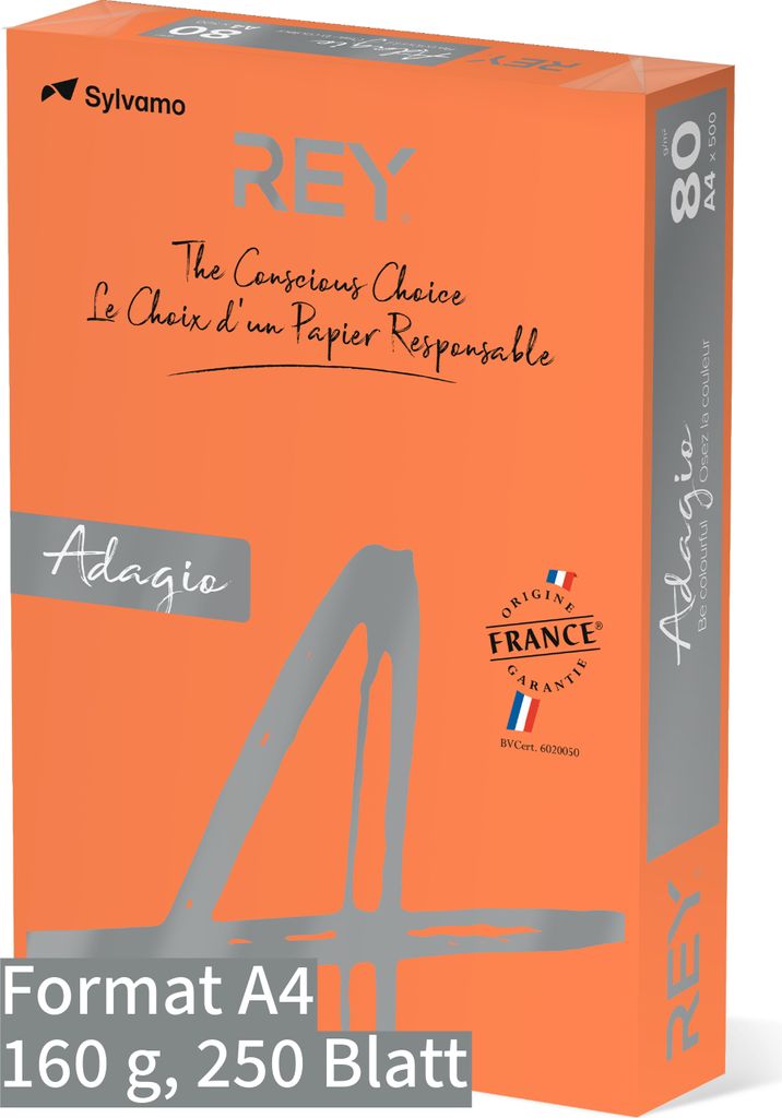 Kopier-Offset A4 KP4160 REYAdagio 160g orange Pckg. a 250 Blatt
