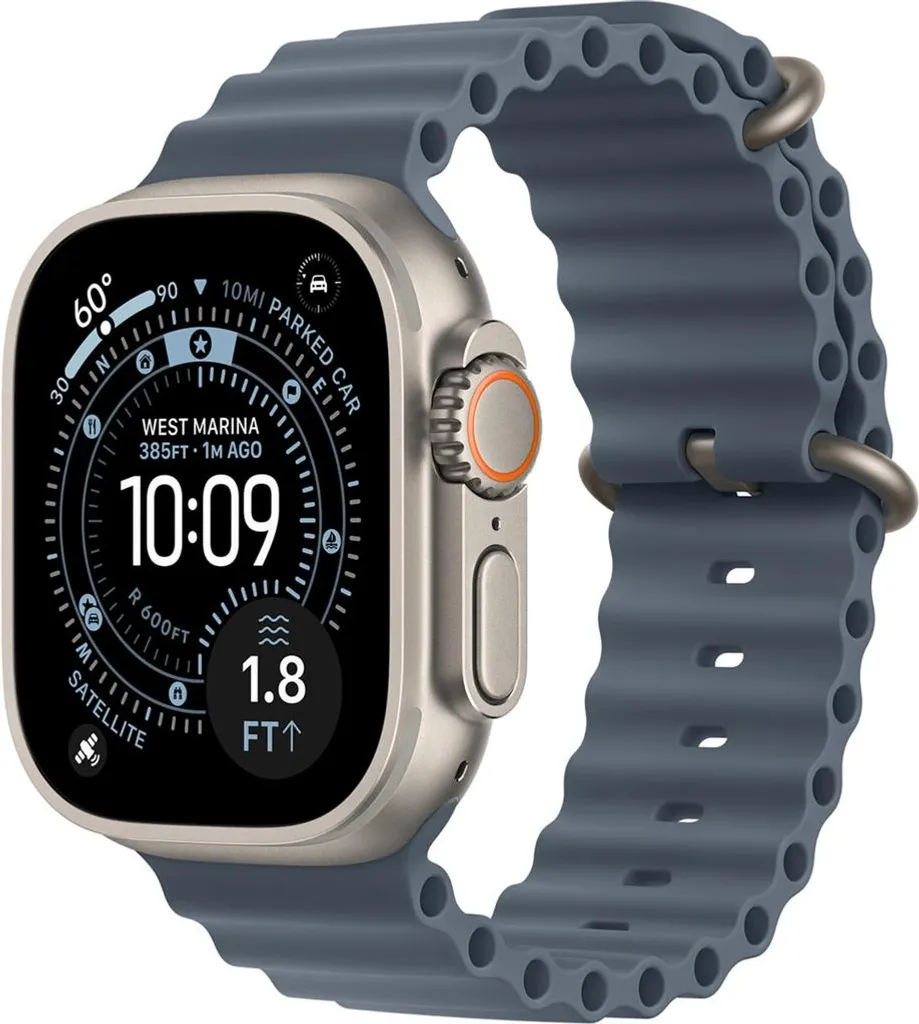 Cinturino Apple Watch Ultra Ocean Blu Anchor Titanio Naturale