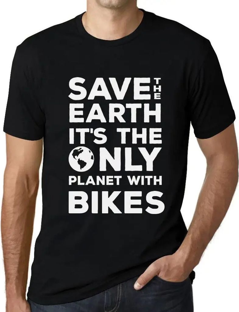 Herren Grafik T-Shirt Rettet die Erde sie ist der einzige Planet mit Fahrrädern – Save The Earth It’s The Only Planet With Bikes – Öko-Vera...