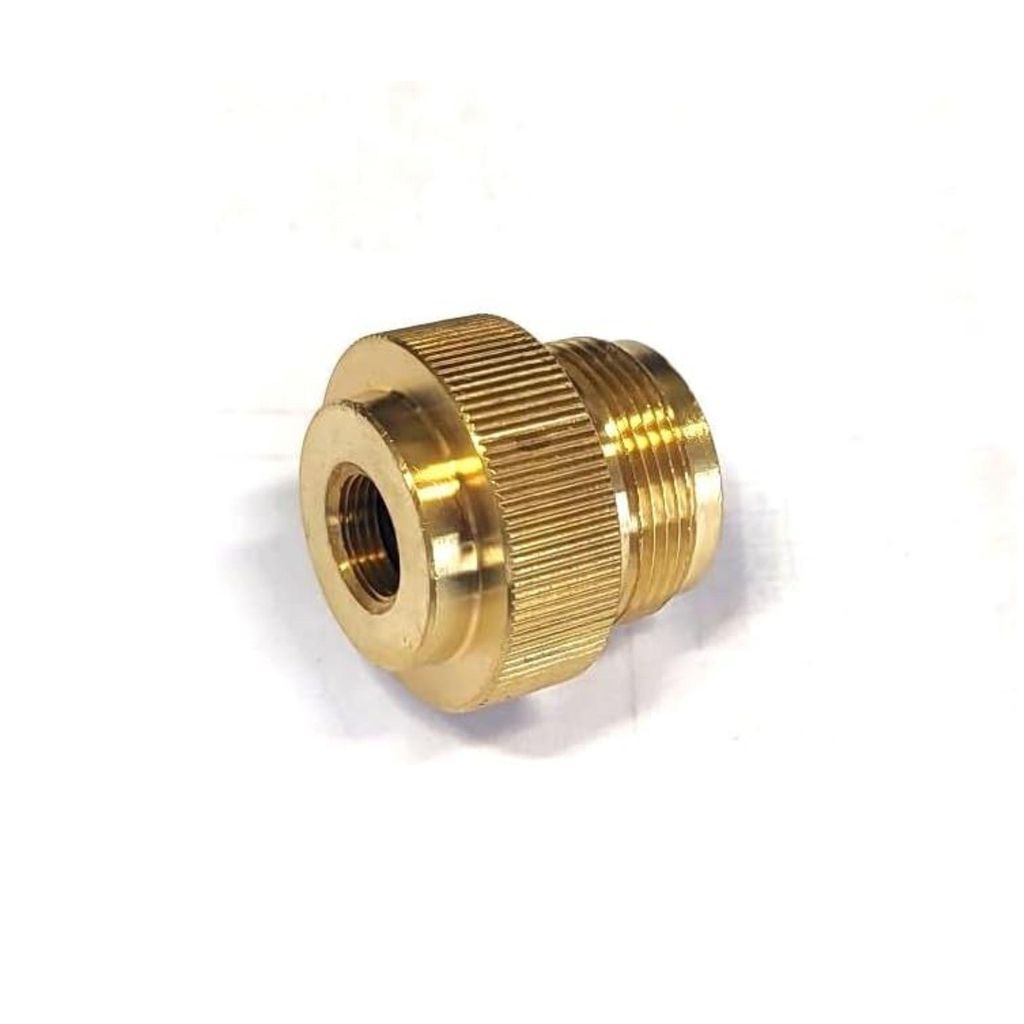 Zatechs Gas Adapter US auf EU 20 bar 1" US Gewinde x 7/16" EU Kartuschenanschluss Lötbrenner Gasgrill Heizgerät