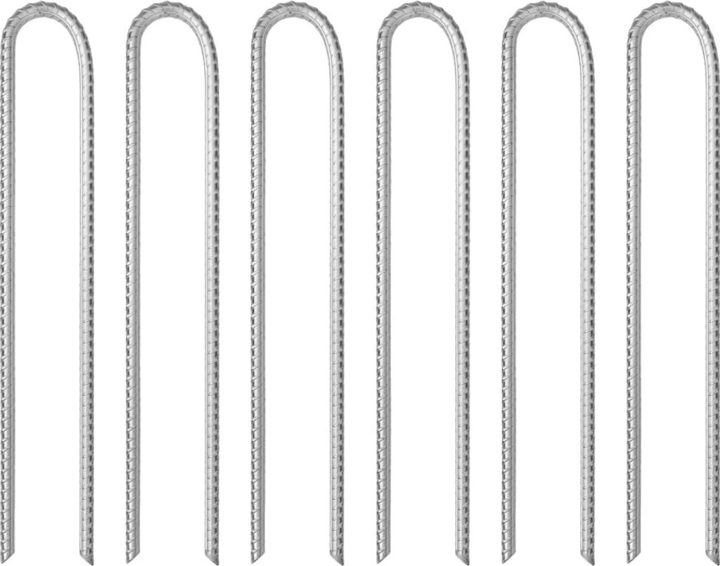 Zeltheringe 6 Stk. U-Form 37 cm Ø10 mm Verzinkter Stahl