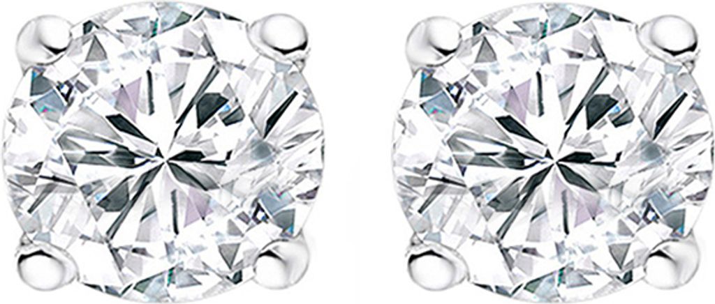 New Bling 9NB-1322 Zilveren Oorbellen met Zirkonia - Oorknopjes - Zirkonia - 6mm - Rhodium - Zilver