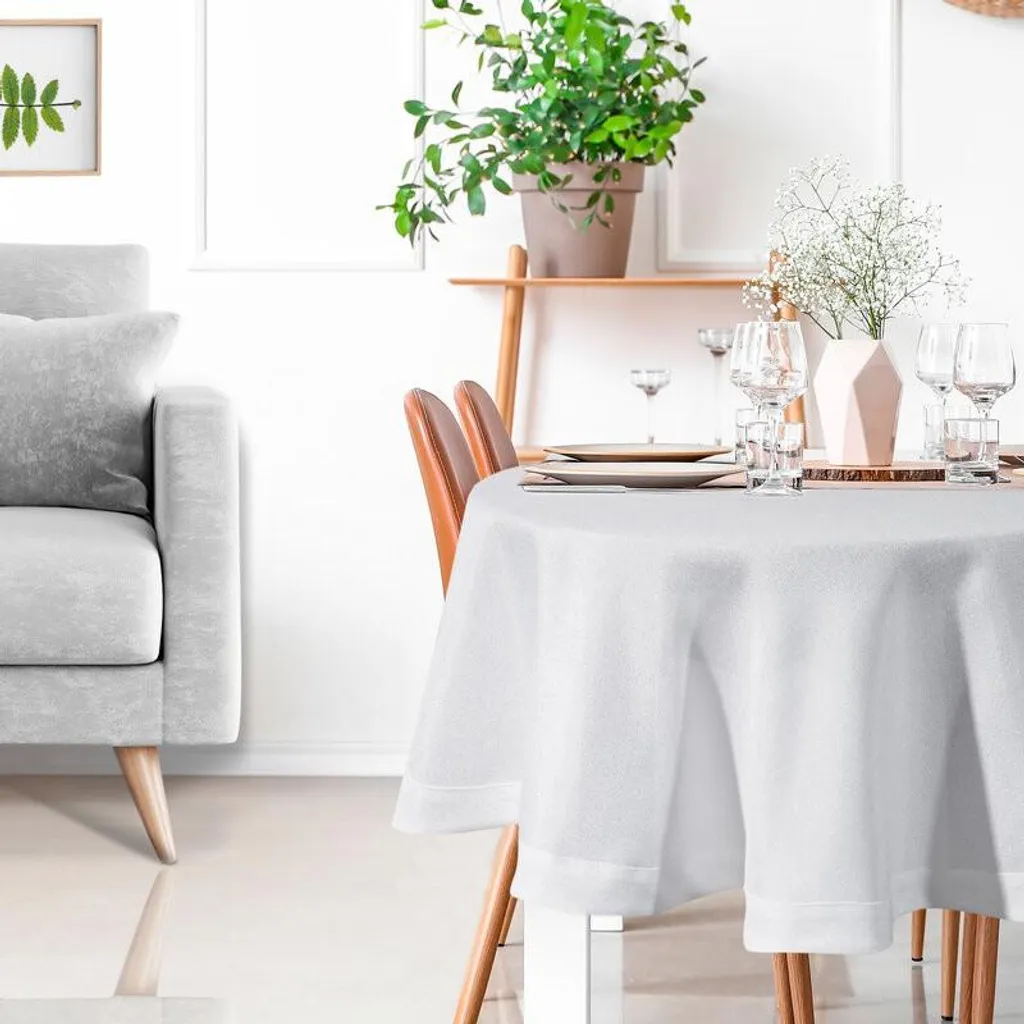 Tovaglia Rotonda Stella 2 Bianca 180 cm | Eleganza Italiana per Tavoli da 8 - 5