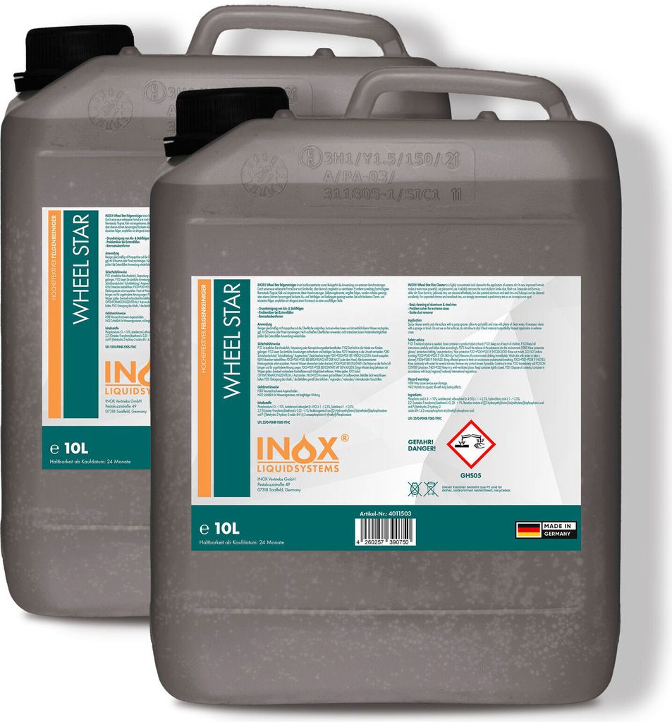 INOX Felgenreiniger Konzentrat 2x10 L - Spezial Felgen Reiniger für Alu & Stahl