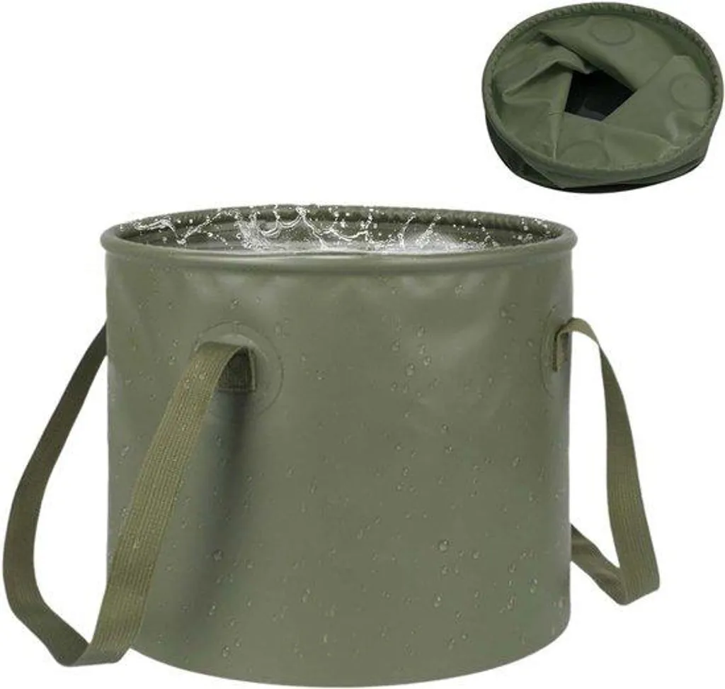 Seaux de camping pliables 10L en silicone bleu pour extérieur et pêche