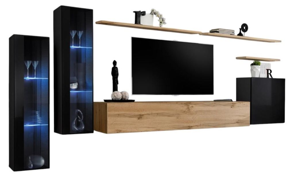 Meublorama AM-SWITCH 11-SWT SW 11*7C/89KG, 3 Regale, 4 Tür(en), Braun, Mitteldichte Faserplatte (MDF), 6 Schublade(n), 400 mm
