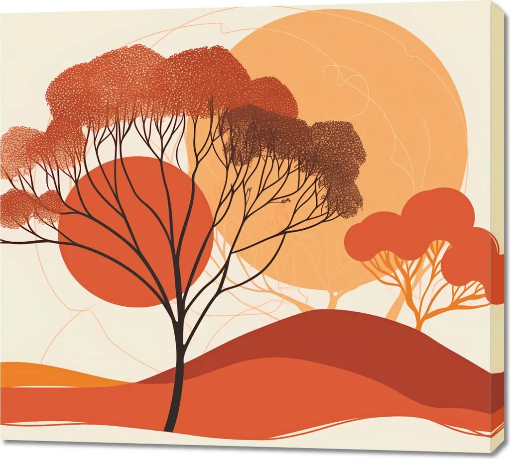 Quadro Canvas 100x90 Foresta e Sole - Decorazione Parete Contemporanea