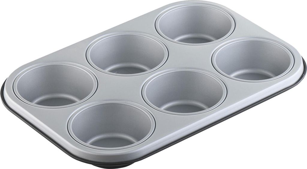 Berndes Backformen Muffinform 6er, Backform, Kuchenform, Antihaftversiegelung, Metallblech, 053320